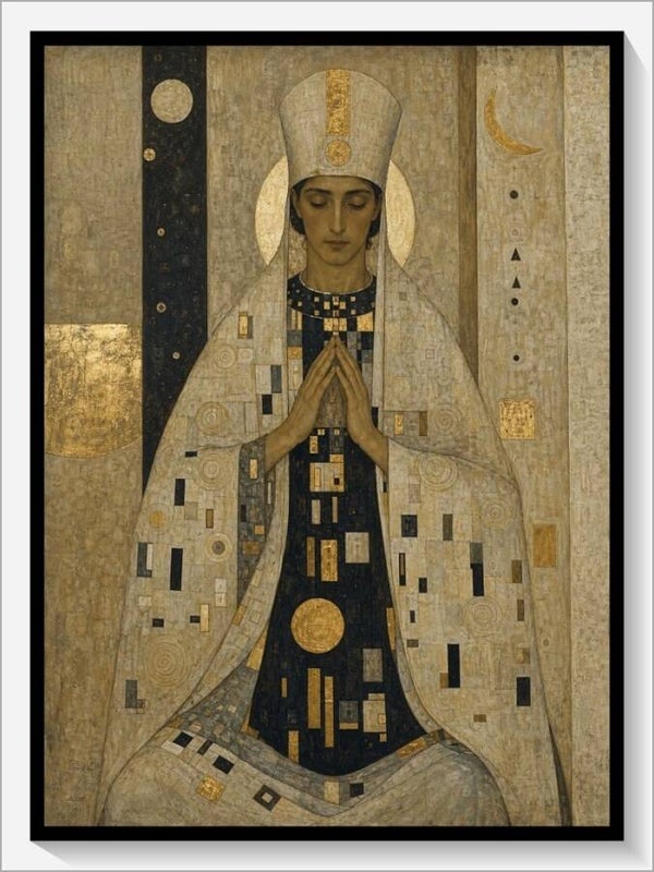 Klimt Tarot „V Der Hohepriester“