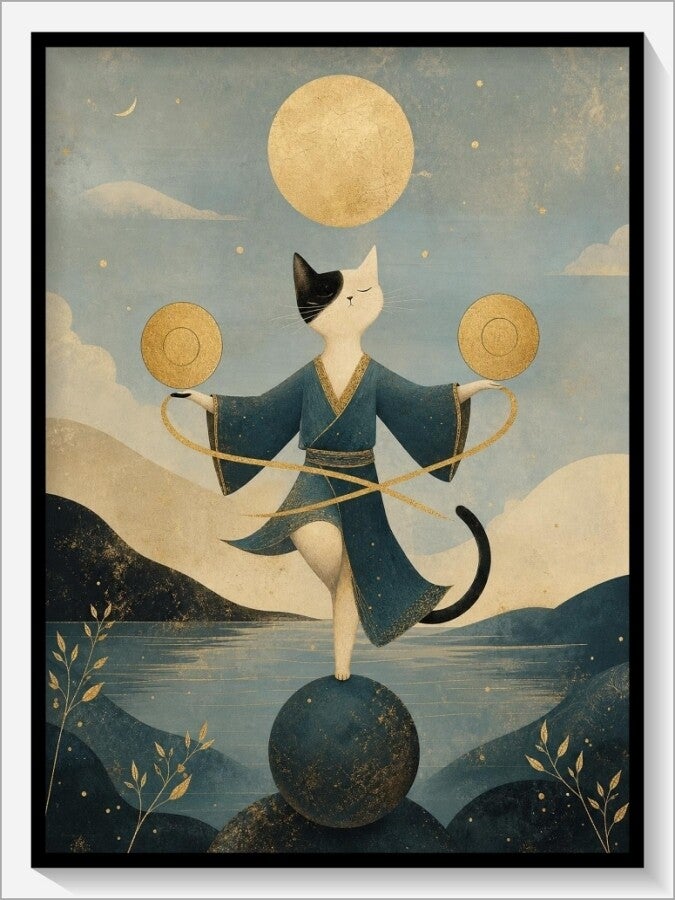 MoonCats Tarot „Zwei Münzen“