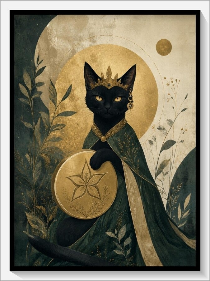 MoonCats Tarot „Königin der Münzen“