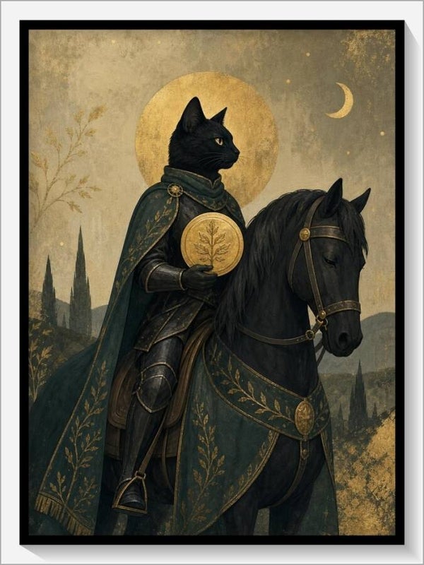 MoonCats Tarot „Ritter der Münzen“