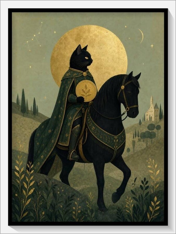 MoonCats Tarot „Ritter der Münzen“