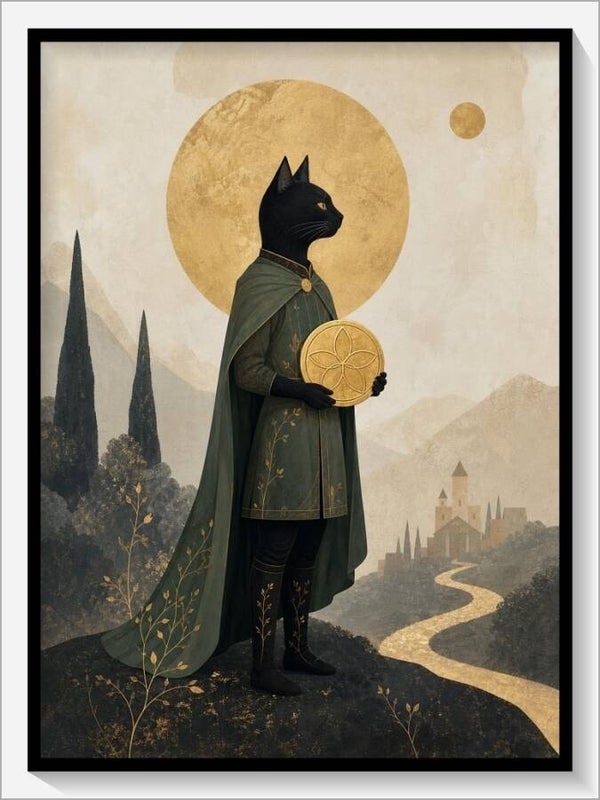 MoonCats Tarot „Bube der Münzen“