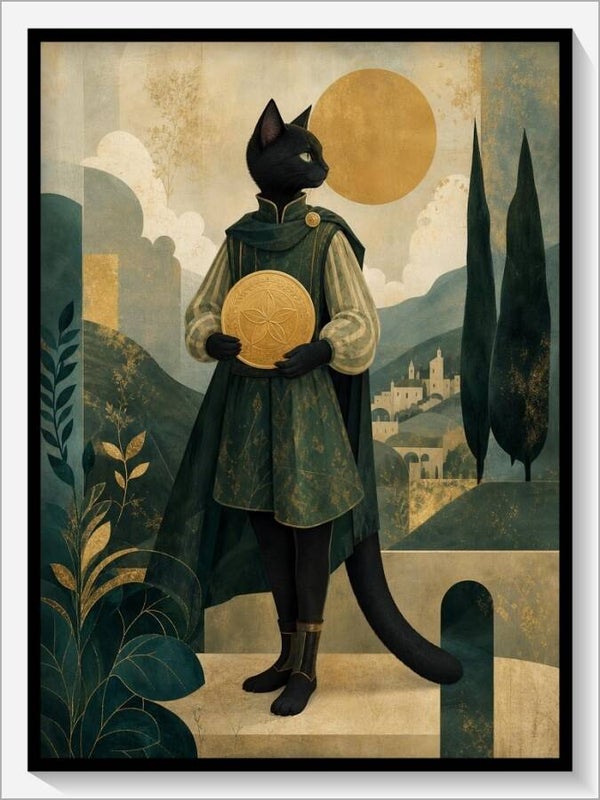 MoonCats Tarot „Bube der Münzen“
