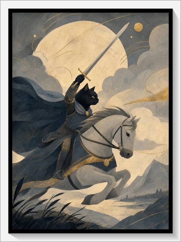 MoonCats Tarot „Ritter der Schwerter“