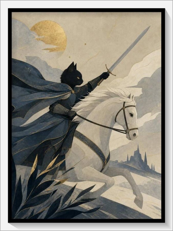 MoonCats Tarot „Ritter der Schwerter“