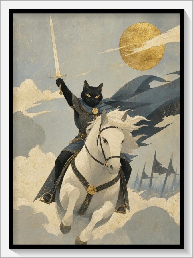 MoonCats Tarot „Ritter der Schwerter“