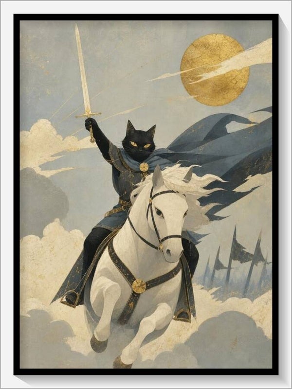 MoonCats Tarot „Ritter der Schwerter“