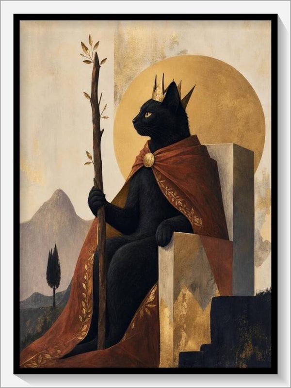 MoonCats Tarot „König der Stäbe“