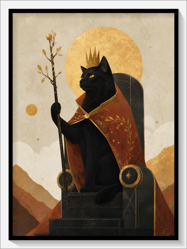 MoonCats Tarot „König der Stäbe“