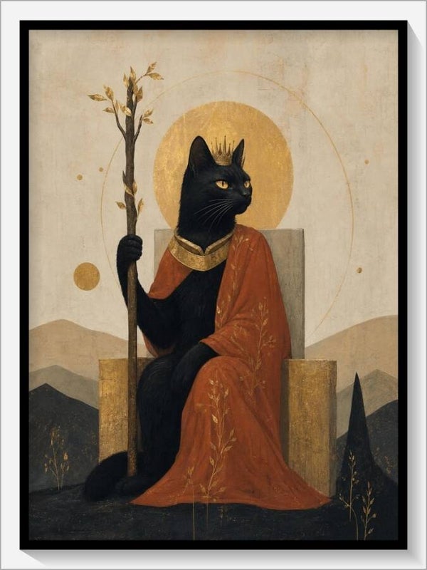 MoonCats Tarot „König der Stäbe“