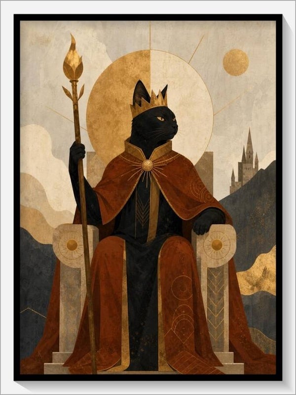 MoonCats Tarot „König der Stäbe“