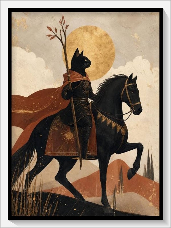 MoonCats Tarot „Ritter der Stäbe“