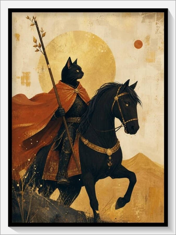 MoonCats Tarot „Ritter der Stäbe“