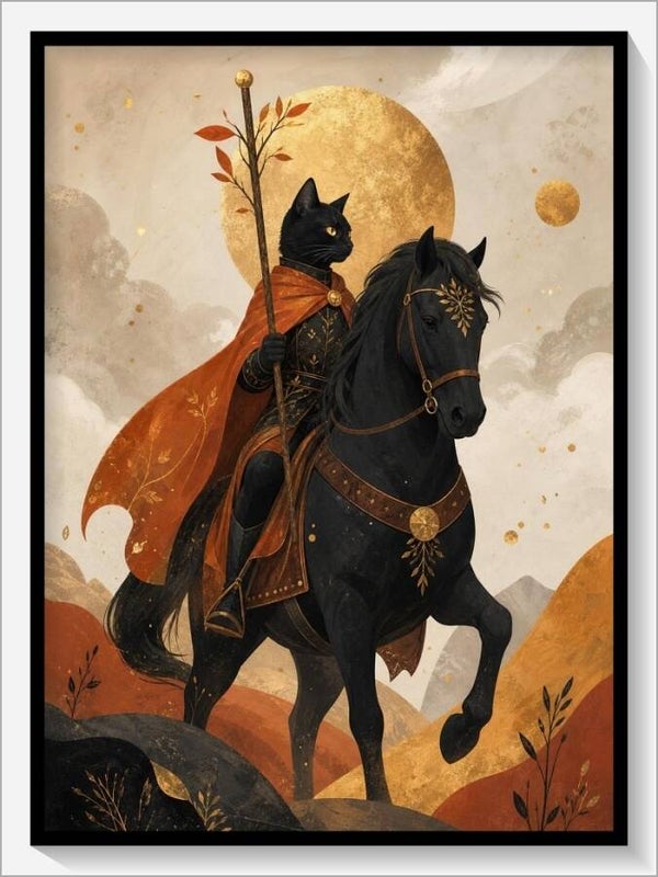MoonCats Tarot „Ritter der Stäbe“