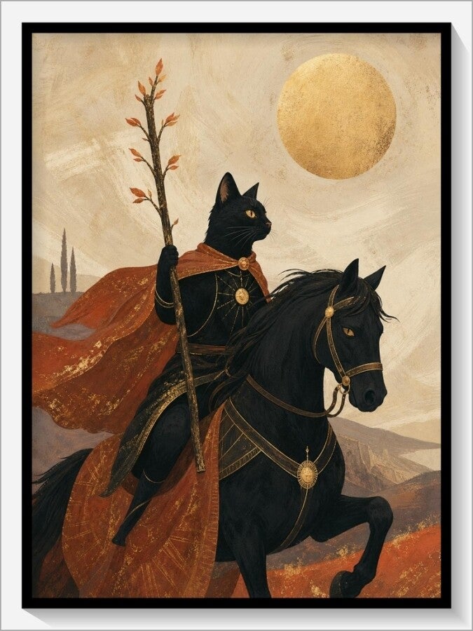 MoonCats Tarot „Ritter der Stäbe“