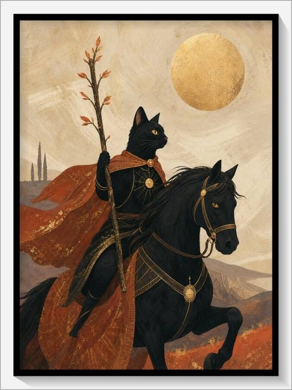 MoonCats Tarot „Ritter der Stäbe“