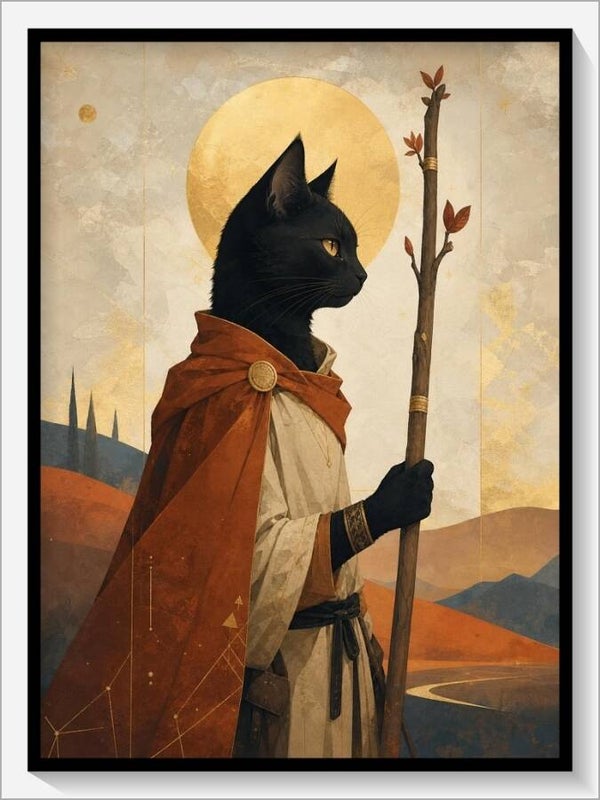 MoonCats Tarot „Bube der Stäbe“