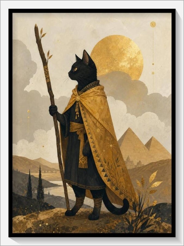 MoonCats Tarot „Bube der Stäbe“