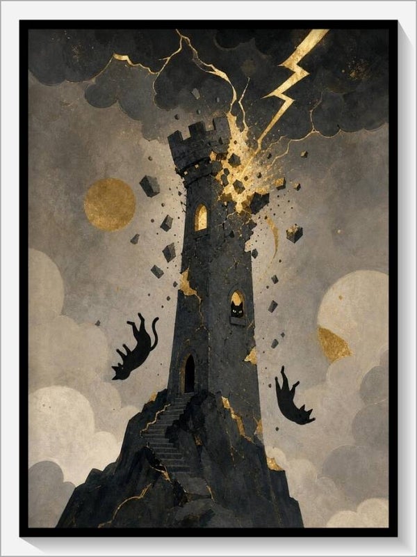 MoonCats Tarot „XVI Der Turm“