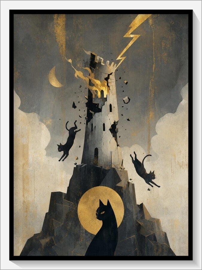 MoonCats Tarot „XVI Der Turm“