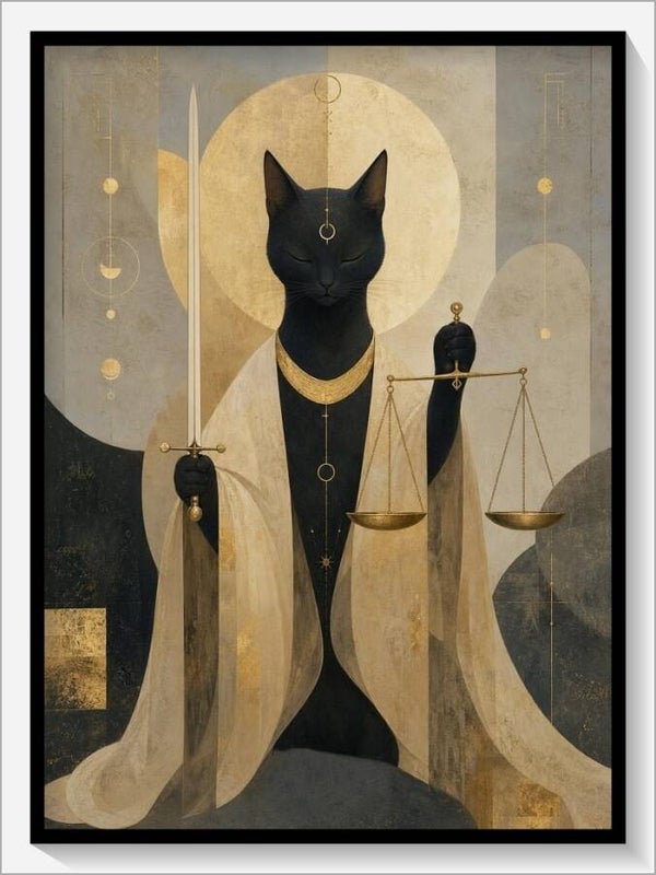MoonCats Tarot „XI Die Gerechtigkeit“