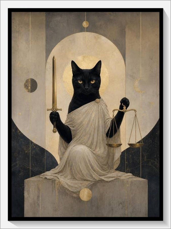 MoonCats Tarot „XI Die Gerechtigkeit“