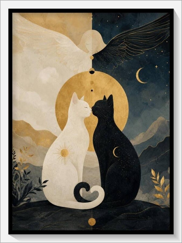 MoonCats Tarot „VI Die Liebenden“