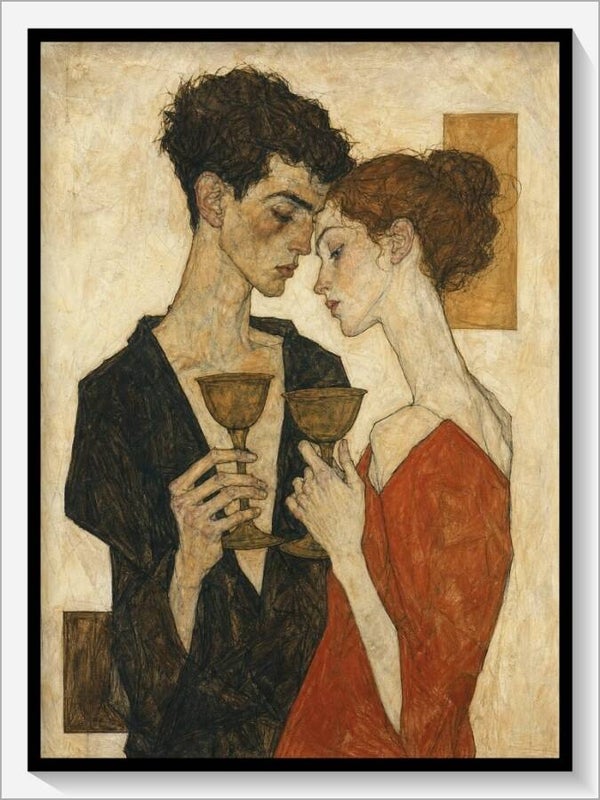 Schiele Tarot „Zwei Kelche"