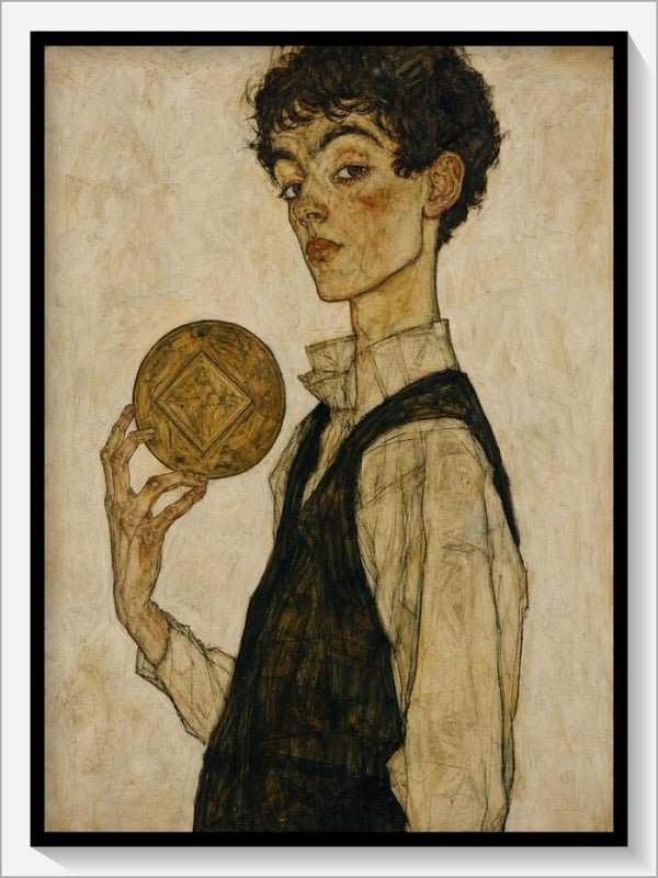 Schiele Tarot „Bube der Münzen"