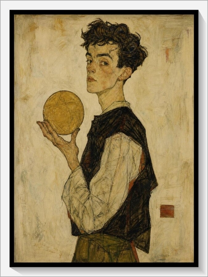 Schiele Tarot „Bube der Münzen"