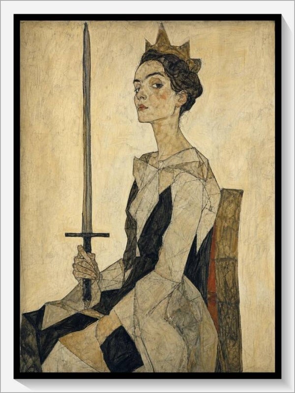 Schiele Tarot „Königin der Schwerter"