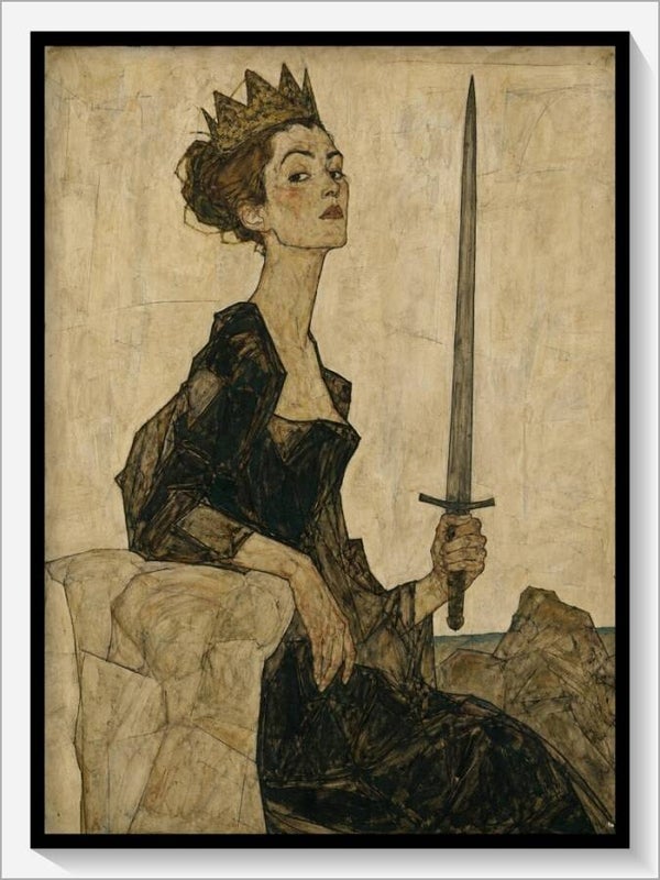 Schiele Tarot „Königin der Schwerter"