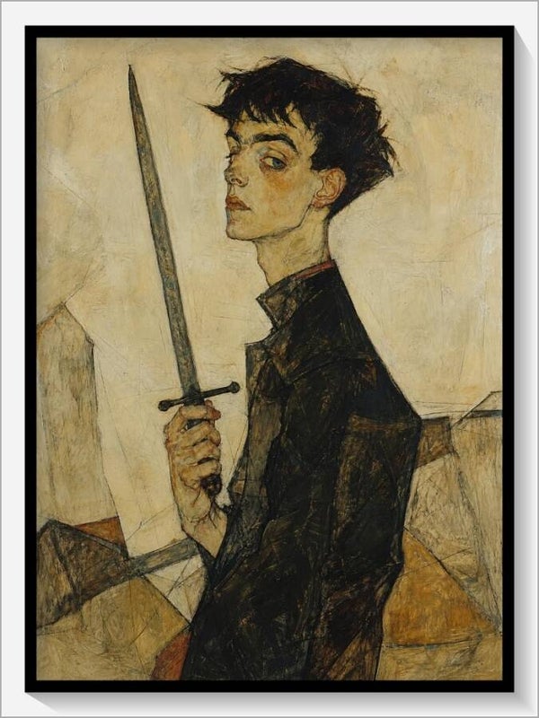 Schiele Tarot „Bube der Schwerter"