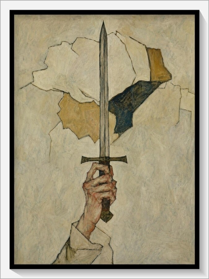 Schiele Tarot „As der Schwerter"