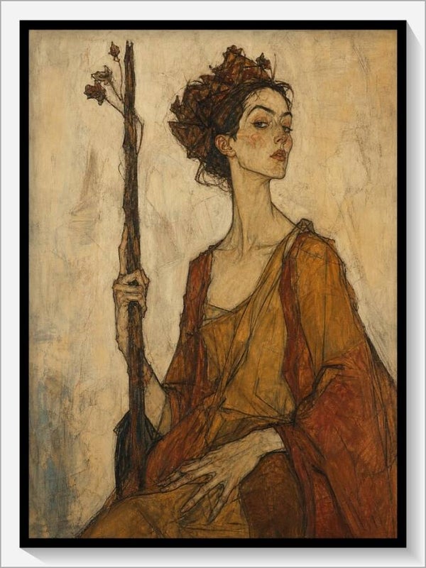 Schiele Tarot „Königin der Stäbe"