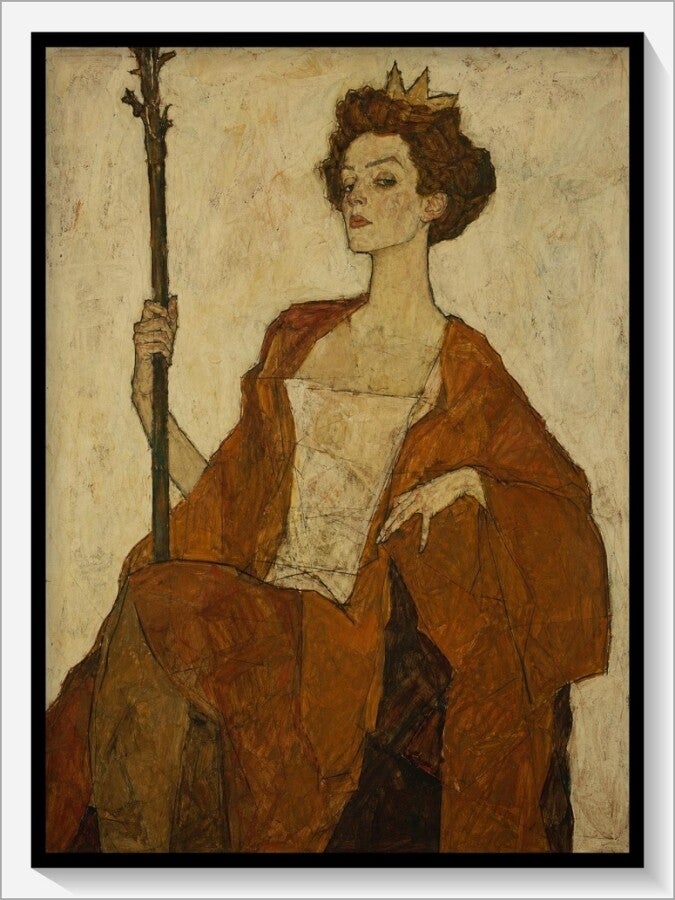 Schiele Tarot „Königin der Stäbe"