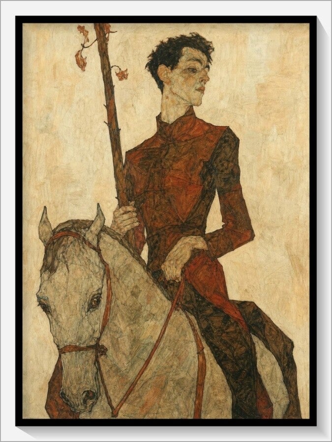 Schiele Tarot „Ritter der Stäbe"