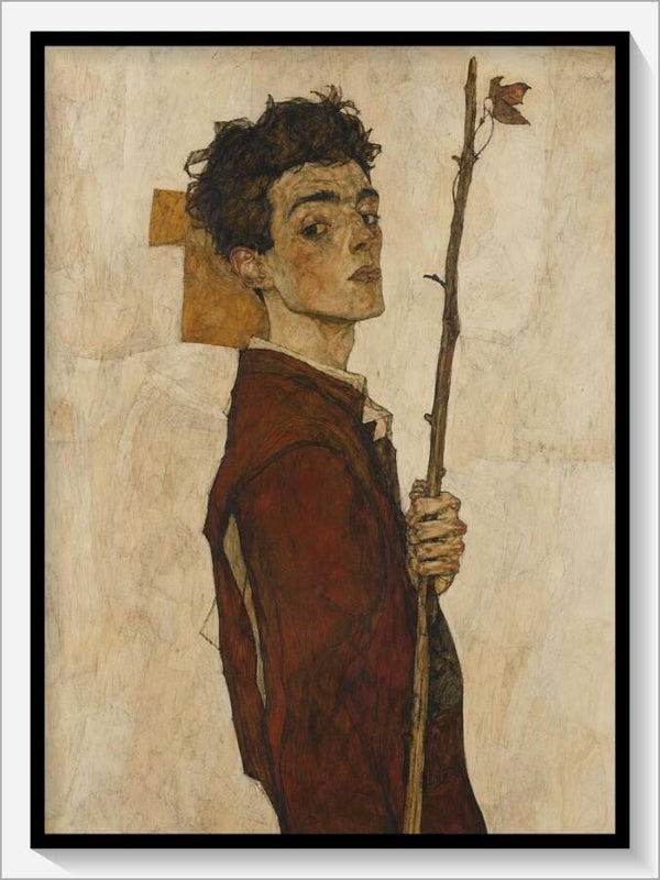 Schiele Tarot „Bube der Stäbe"