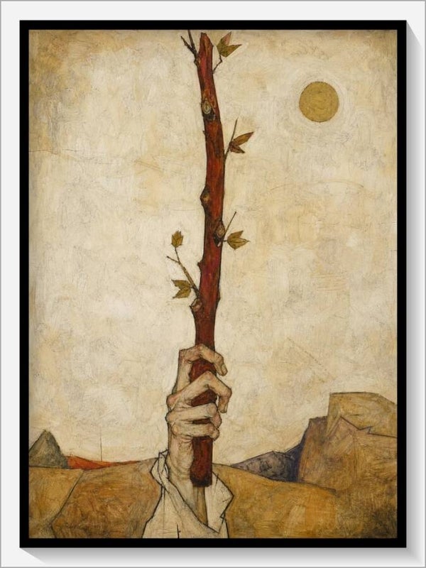 Schiele Tarot „As der Stäbe"