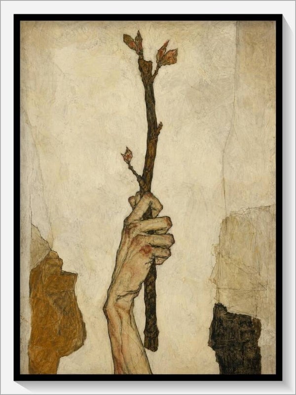 Schiele Tarot „As der Stäbe"