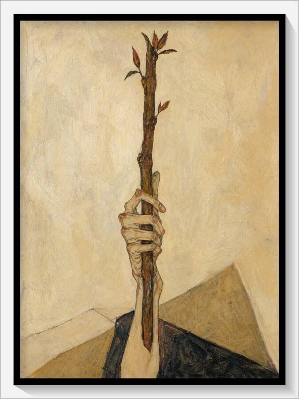 Schiele Tarot „As der Stäbe"