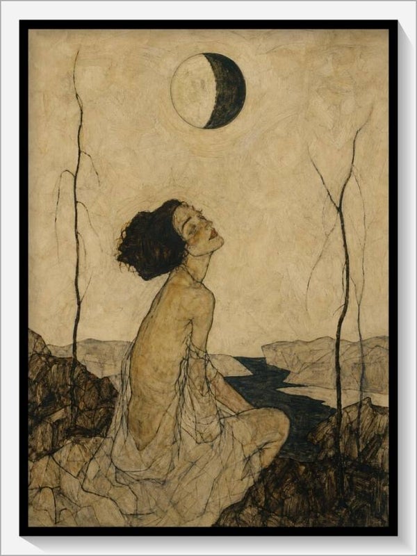 Schiele Tarot „XVIII Der Mond"