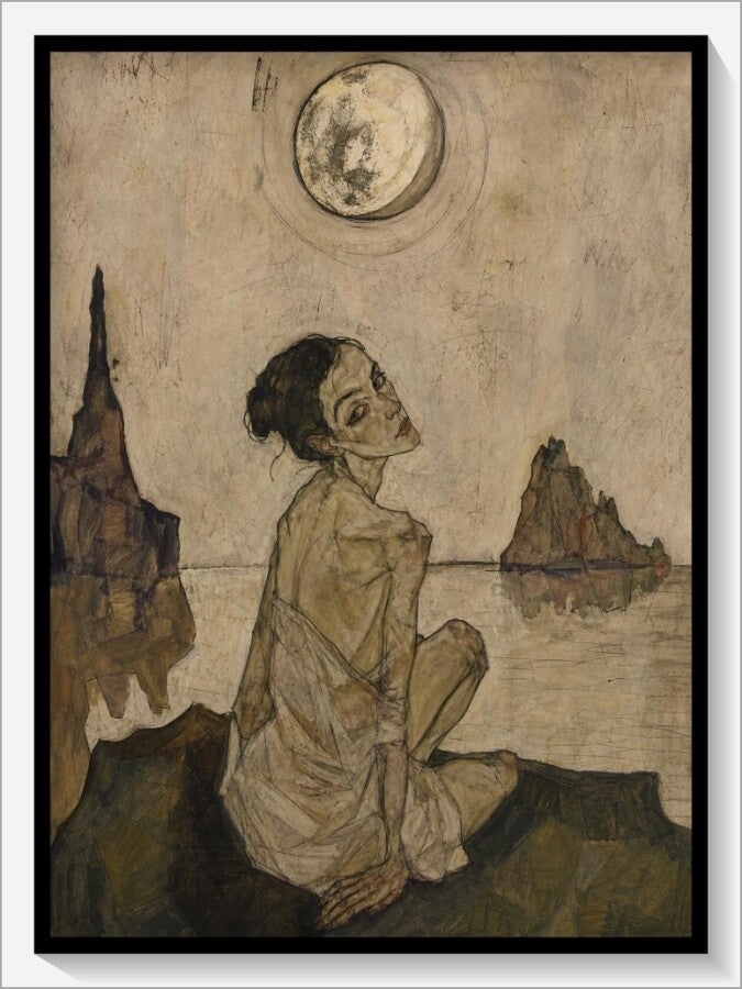 Schiele Tarot „XVIII Der Mond"