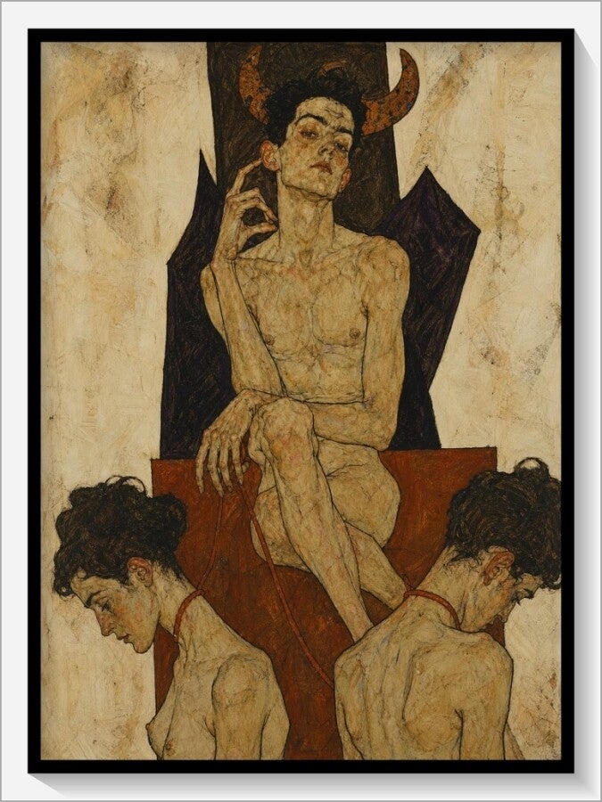 Schiele Tarot „XV Der Teufel"