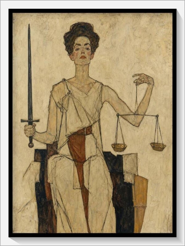 Schiele Tarot „XI Die Gerechtigkeit"