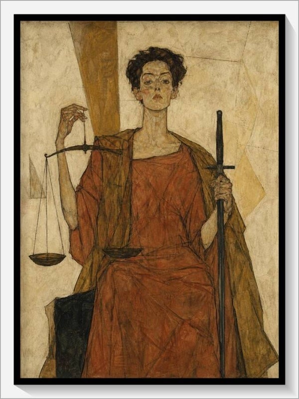 Schiele Tarot „XI Die Gerechtigkeit"