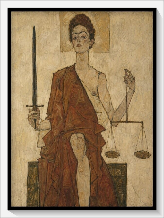 Schiele Tarot „XI Die Gerechtigkeit"