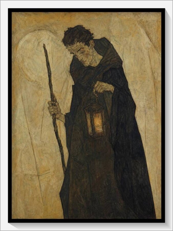 Schiele Tarot „IX Der Eremit"