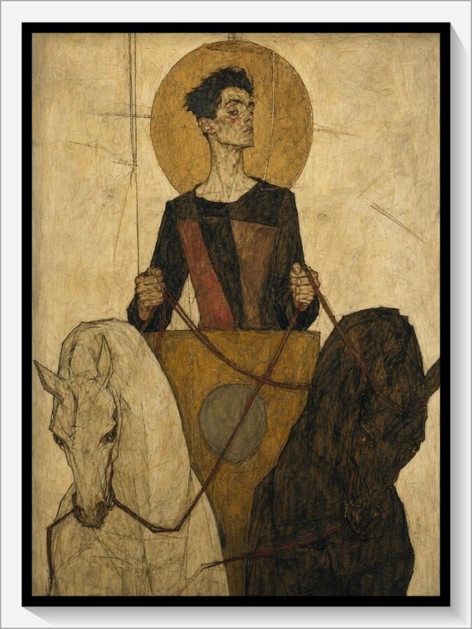 Schiele Tarot „VII Der Wagen“