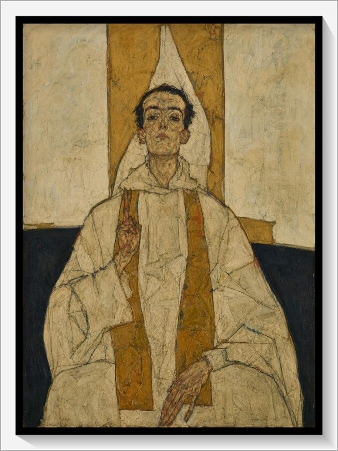 Schiele Tarot „V Der Hohepriester“